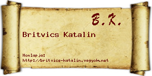 Britvics Katalin névjegykártya
